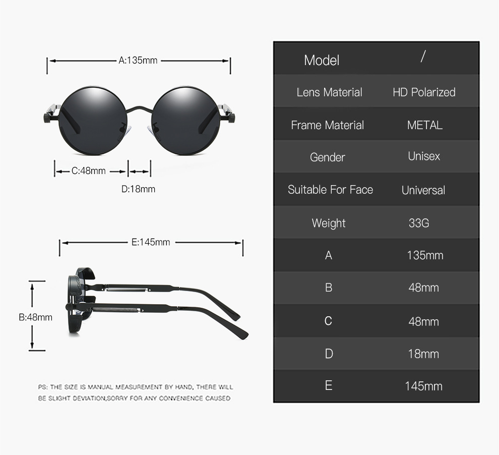Fashion women's round frame metal full frame round frame glasses punk style personality glasses suitable for travelling to take pictures
