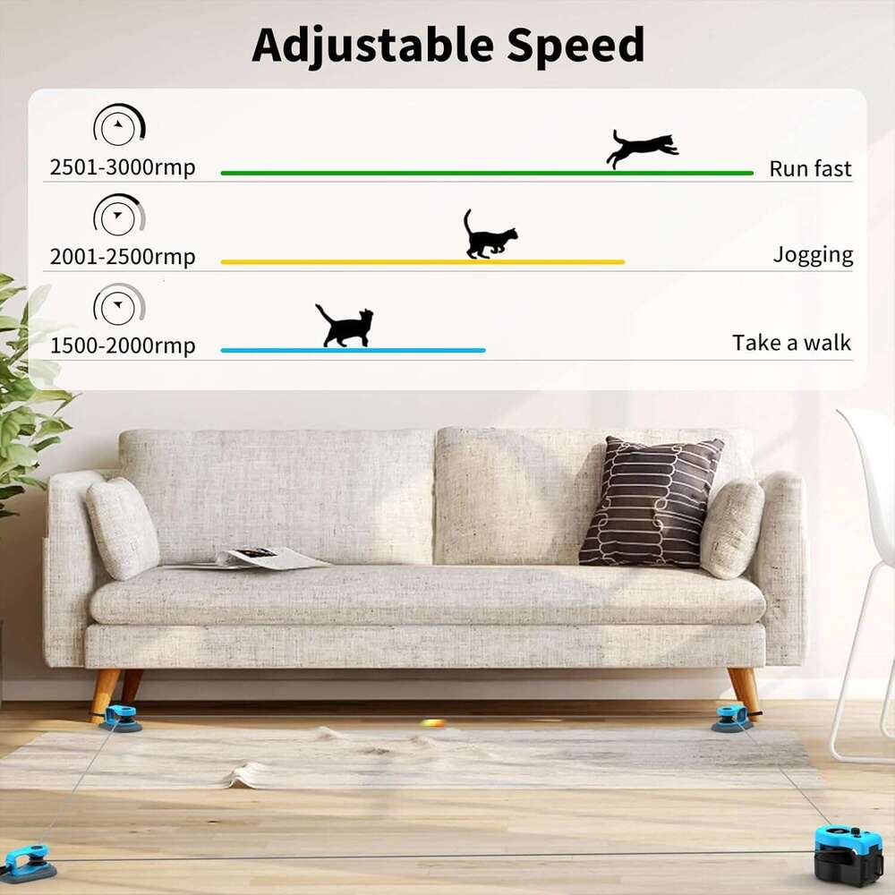 Upgraded AsFrost Interactive Indoor Cats, Feather Toy Treadmill for Bored Kitten Puppy Play Chase Run Exercise, Auto/RC Control DIY Cat Mouse Hunting 