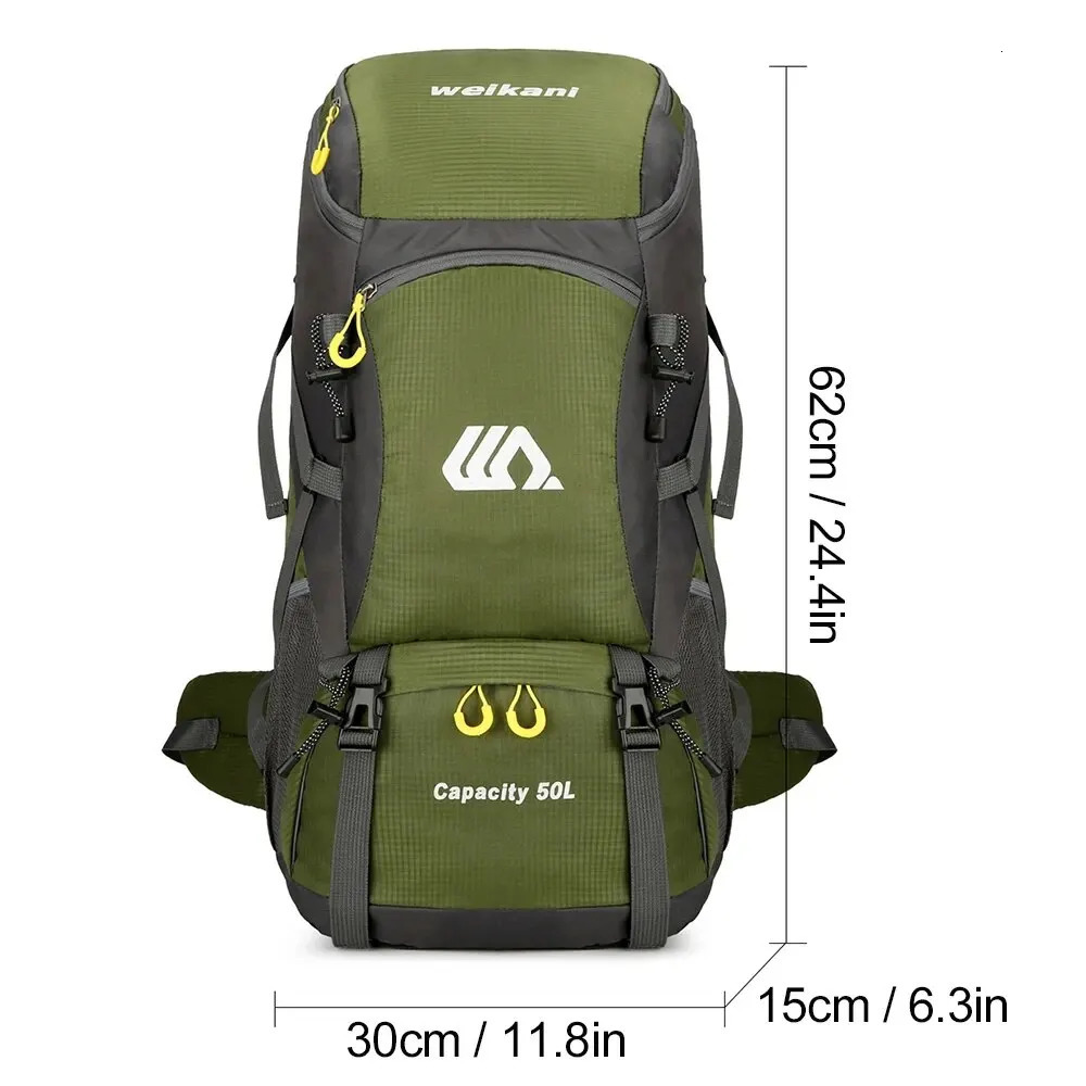 High Capacity Multifunctional Hiking Backpack Men Outdoor Sport Travel Backpack Bag Women 50L Hiking Climbing Fishing Backpack 241209