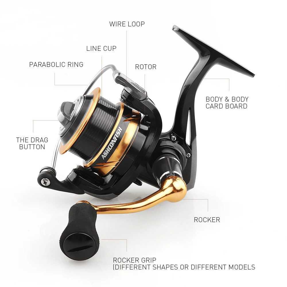 High Quality Fishing Reel Metallic CNC Spool 12KG Max Drag 12BB 1000H-5000H ft/Right Hand Spinning Fishing Reel AshconfishXJ241209