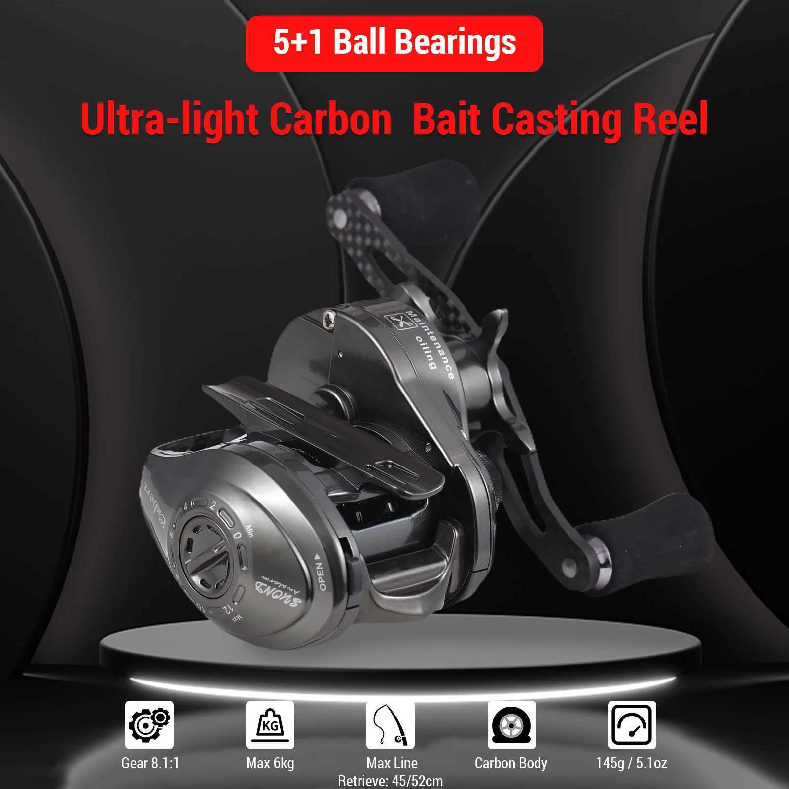 Fishing Bait Casting Reel Ultra-light Caon Drop Wheel 5+1 High-speed 8.1 1 Gear 6kg Fishing ReelXJ241209