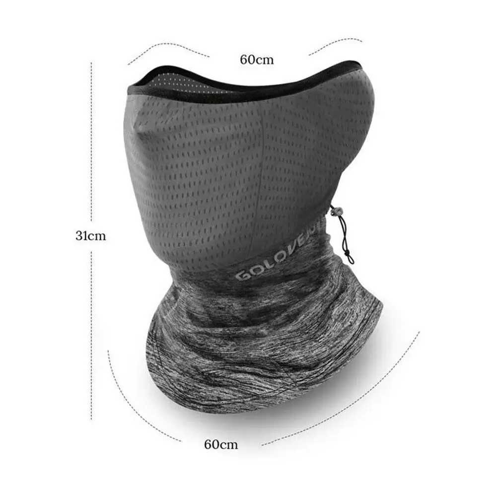 3pcsIce Silk Half Face Mask Waterproof Riding Bandanas Camping Climbing Sunscreen Turban Magic Veil Scarves OutdoorXJ241209