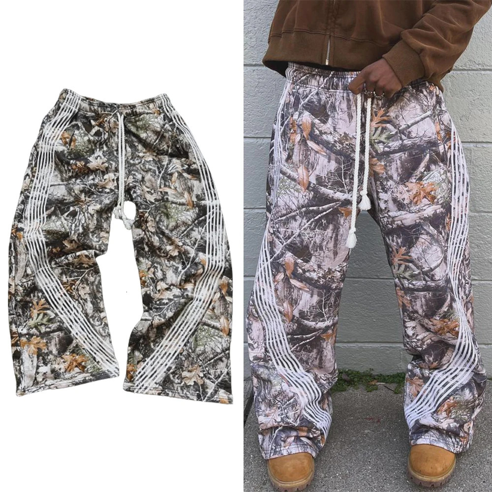 Streetwear Sweatpants Y2K Pants Women Men Harajuku Gothic Hip Hop Camo Graphic Baggy Casual Elastic Waist Jogging Trousers 241206