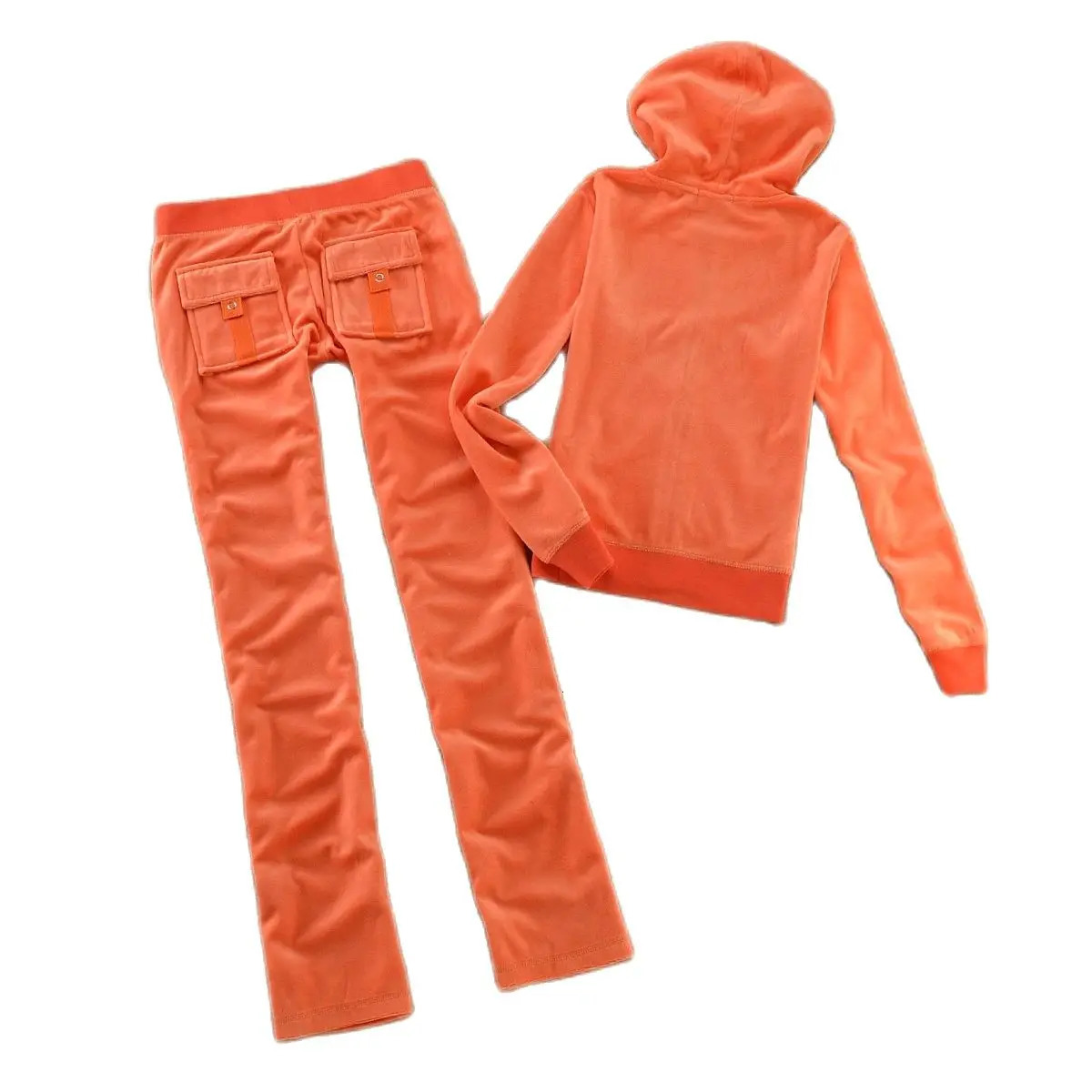 Velvet Track and Field Uniform Solid Color Hoodie Womens Set Velvet Sports Uniform 2pc Thick Solid Color Hoodie TopCasual Clothing 241205