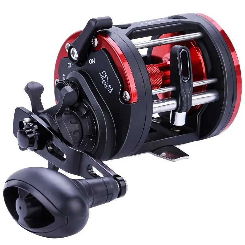 Sougayilang Trolling Fishing Reels Aluminum Alloy Spool Saltwater Drum Fishing Reel 3+1BB 3.8 1 Max Drag 25kg Fishing Tool PescaXJ241209