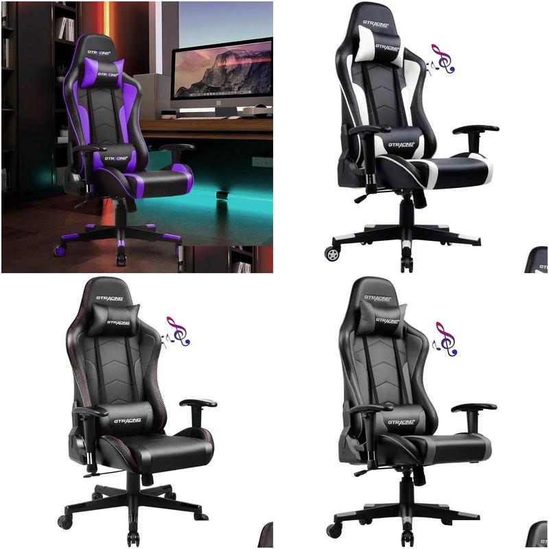 Other Design Multifunctional Gaming Chair Bluetooth Music Video Audio Ergonomic Heavyduty Office Computer Desk And Gt890M With Otmib