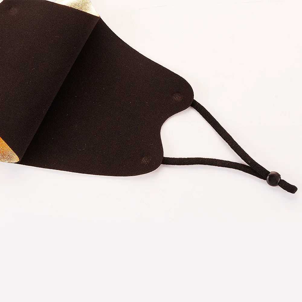 3pcs2021 New Gold Silk Mask Women Fashion 2ply Breathable Face Masks Adjustable Strap Unisex Adult Anti-dust Masque No DecorationXJ241209