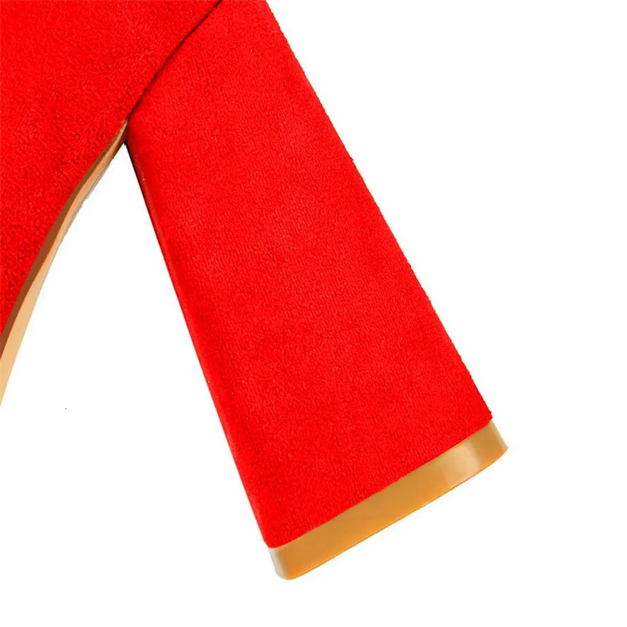 Square High Heels Concise Woman Work Shoes Autumn Soft Flock Pointed Toe Women Pumps Shallow Female Comfort Dress Shoe Black Red 241209