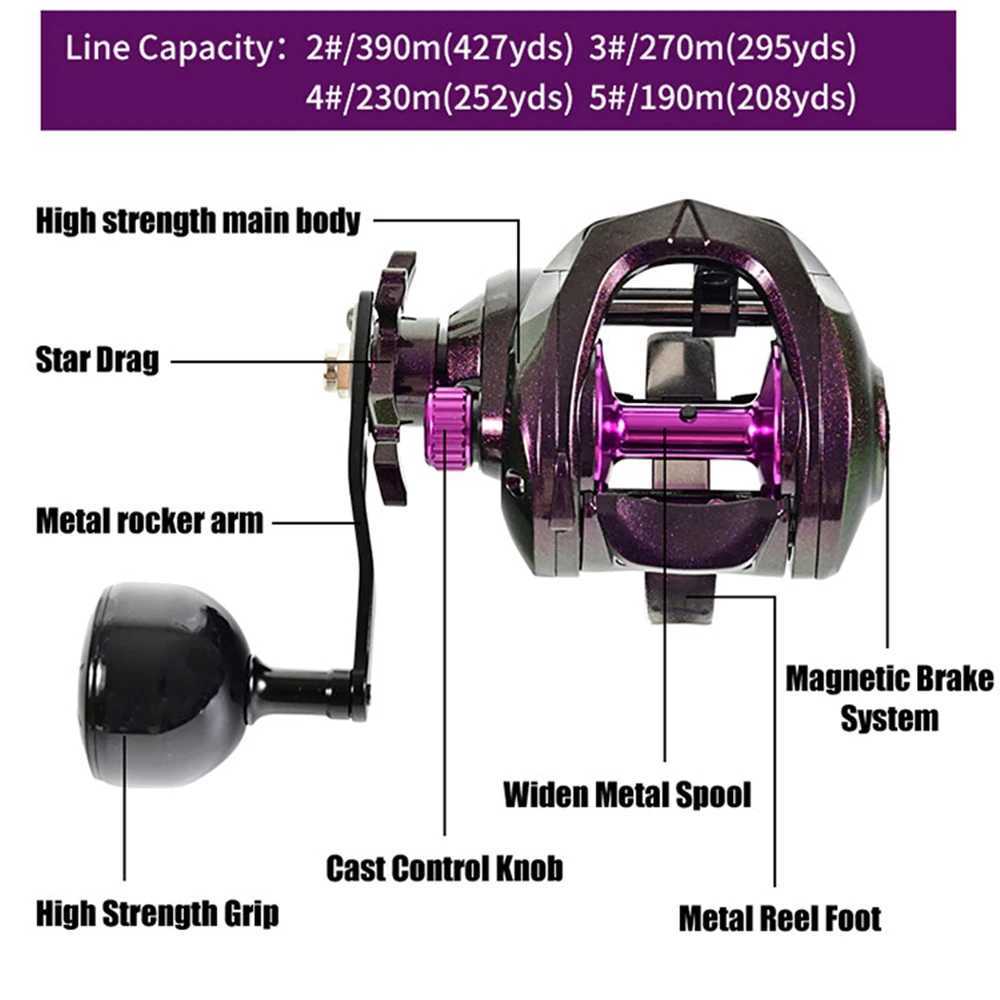 12KG Max Drag Baitcasting Reel 5.3 1 Fishing Wheel Wide-body Long-range Dropt Wheel for Sea/ Boat Fishing Baitcast Reels PescaXJ241209