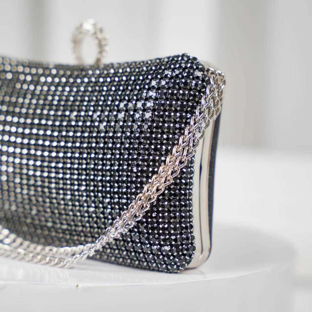 New Fashionable Rhinestone Dinner Bag Clutch Bag Frosted Handbag Shoulder Bag High-end Mommy Bag 240920