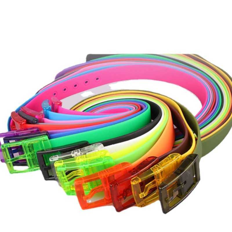 3.5x116cm non-metallic plastic buckle strap used for warm candy color neutral silicone tape M/Fem jeans leather strap accessories X241209