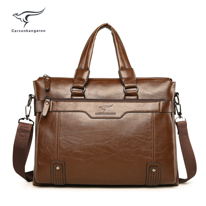 Designer's new laptop men's leather business horizontal and vertical cowhide casual bag, single shoulder crossbody bag