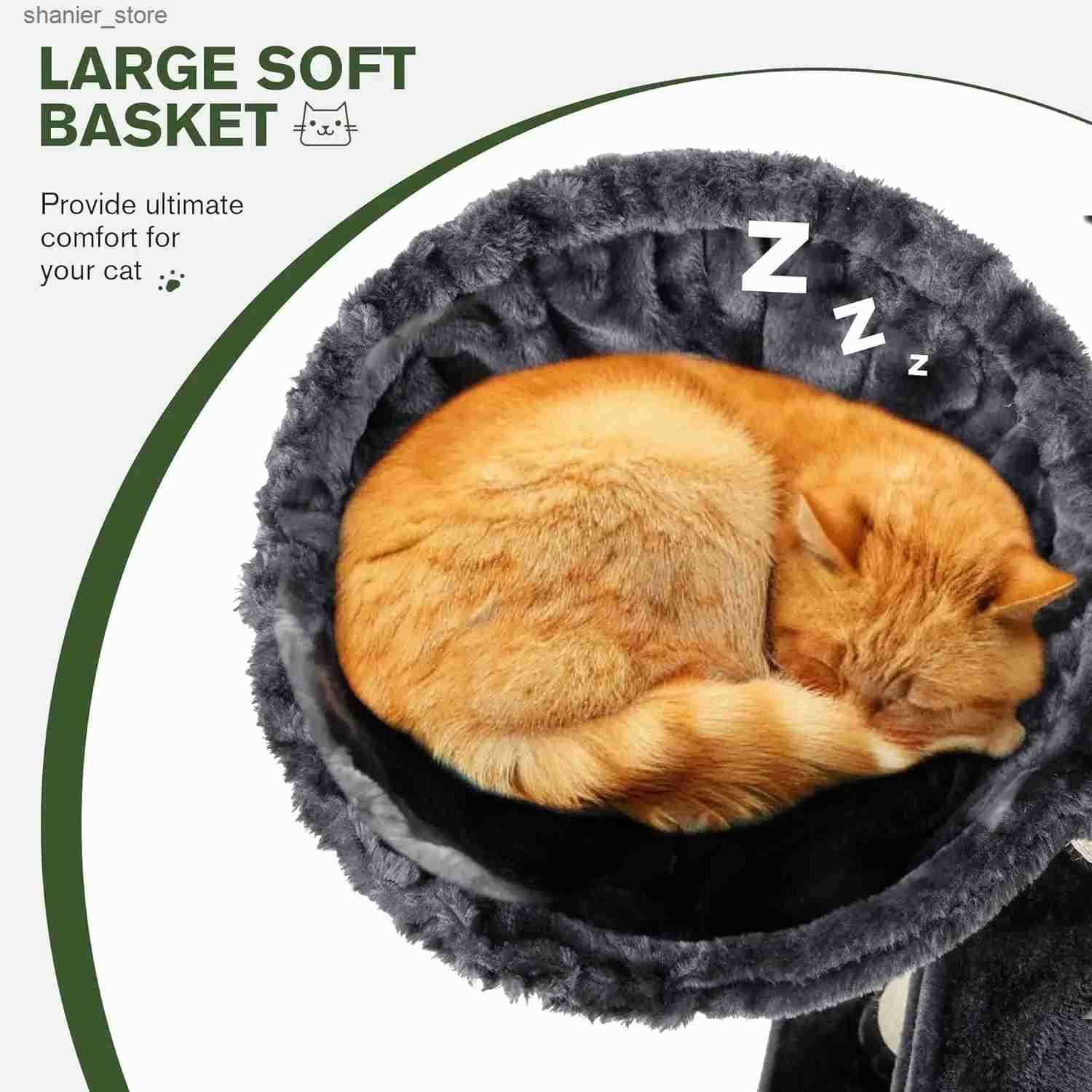 Cat Floor-to-Ceiling 66 inch multi-layer large cat tree tower used for indoor large cats comfortable plush Perches cats apartments and sisal scraper h