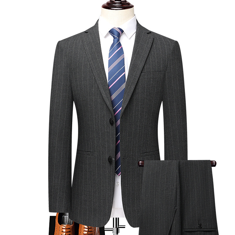 G1134 High-end striped men's suit business casual formal wear professional wedding groom dress slim fit best man suit