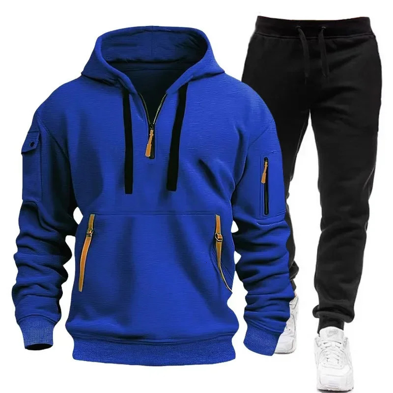 Fashion Tracksuit For Men Hoodie Fitness Gym Clothing Running Set Sportswear Jogger MenS Winter Suit Sports 241209