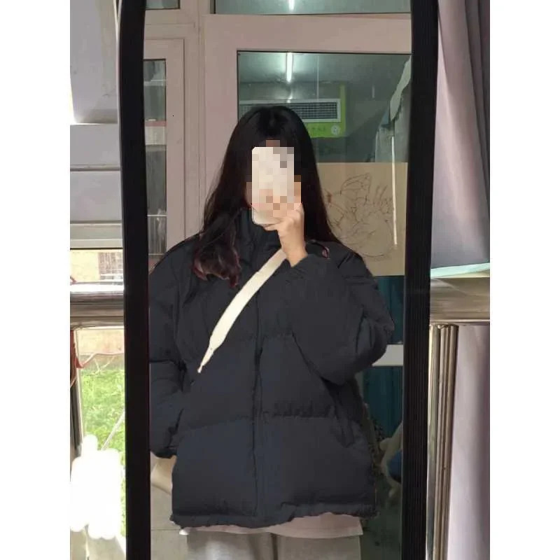 2024 Womens Elementary School Korean Pink Inflatable Jacket Cut into Severe Winter Thick Long Sleeve High Waist 241209