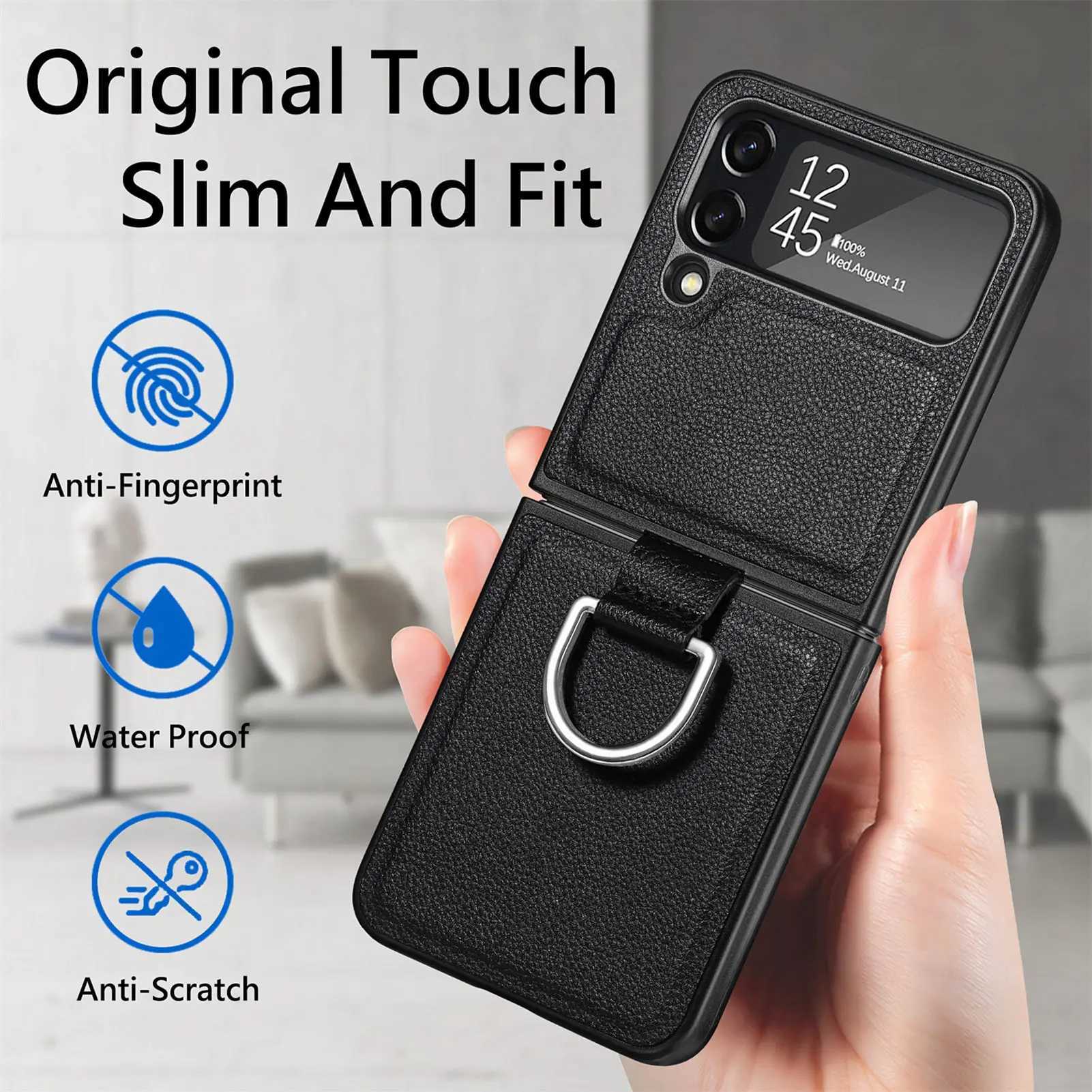 Hot Sale Suitable for Z flip 4 3 6 5 flip 6 flip 5 scratch resistant case suitable for Galaxy Z flip 4 3 5G flip 4 flip 3 leather accessories T241209