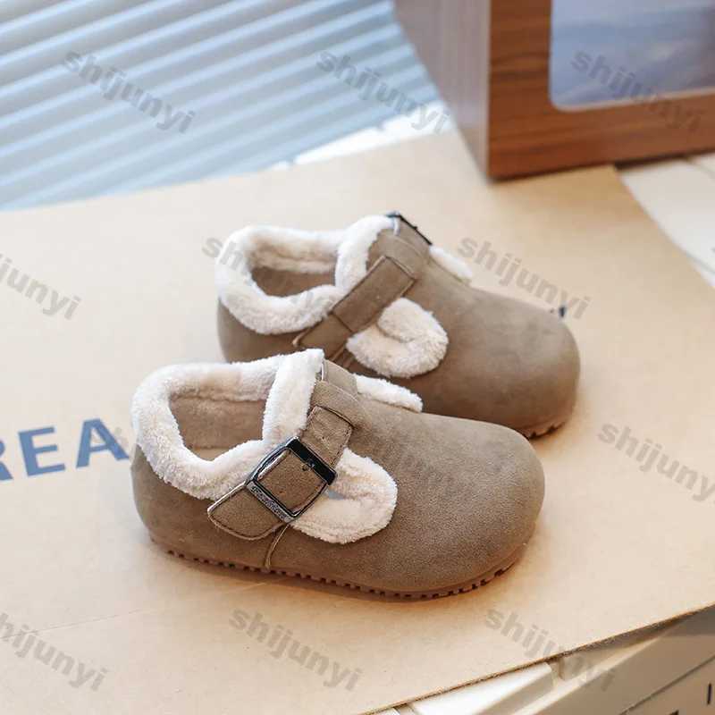 Childrens Cotton Shoes Winter Kids Non-slip Leisure Comfy Flat Warm Shoes Boys Girls Casual Loafers Lightweight Soft Sole ShoeXJ241209