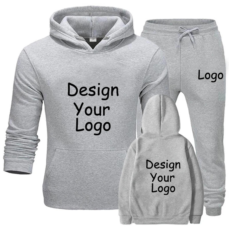 Customized Printing Mens Hoodie Set Womens Loose Casual Pants Hoodie Zipper Sportswear Clothing 241205