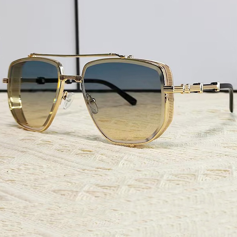 CB Oversized Steampunk Sunglasses Men Gothic Glasses Pilot Luxury Brand Designer Golden Retro Large Vintage Y2K Futuristic Cool Personalized Big Squar