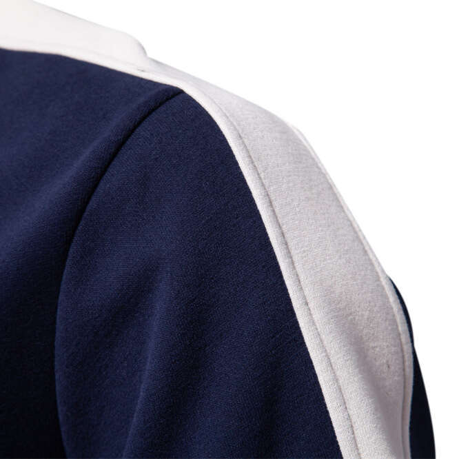 2024 autumn new long sleeved stand up collar patchwork men's sports sweatshirt casual versatile jacket for men