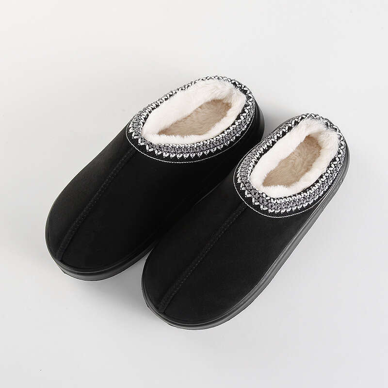 Platform Fluffy Slippers WomenHouse Fashion Plush Winter Shoes Ladies Home Elegant Casual Footwear Large Size slipper