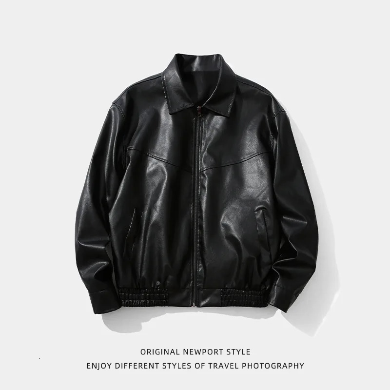 American Black Leather Jacket for Men and Women The Same Autumn Vintage Fashion Couple High Street Available Twoopen 241202