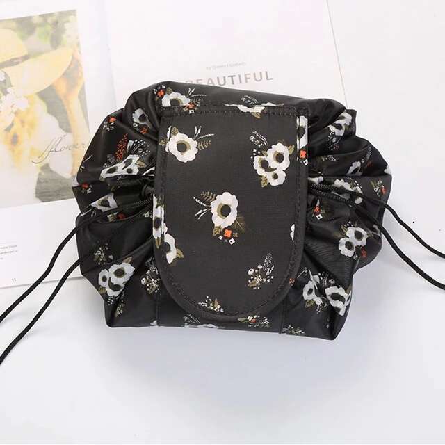 Women Drawstring Cosmetic Travel Storage Makeup Bag Organizer Female Make Up Pouch Portable Waterproof Toiletry Beauty Case