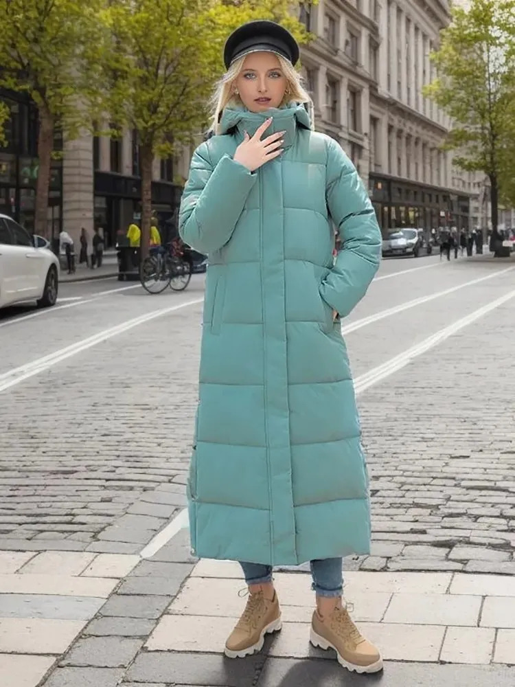2023 Xlong hooded Parkas fashionable winter jacket for womens casual thick cotton windproof and warm quilted 241212