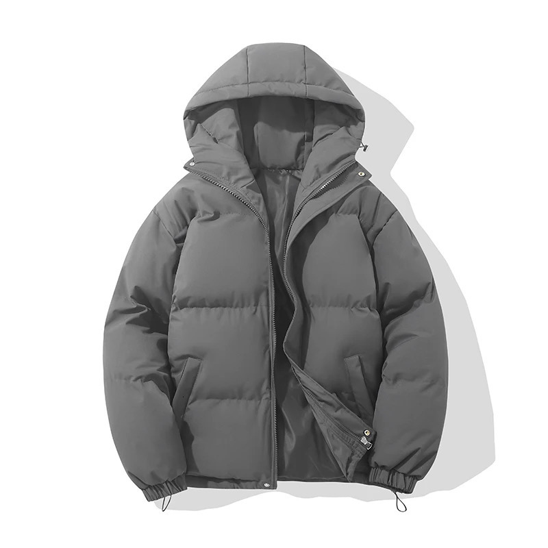 Autumn and Winter Warm Fashion Inflatable Jacket Womens High Collar Hooded Zipper n Cotton Mat 241209