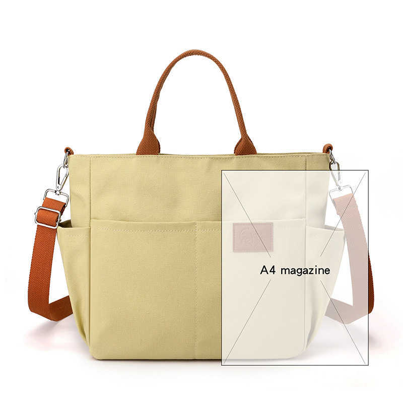 shoulder bag women's bag trend versatile, simple fashionable Korean version large capacity handheld college sail cloth bag 241215