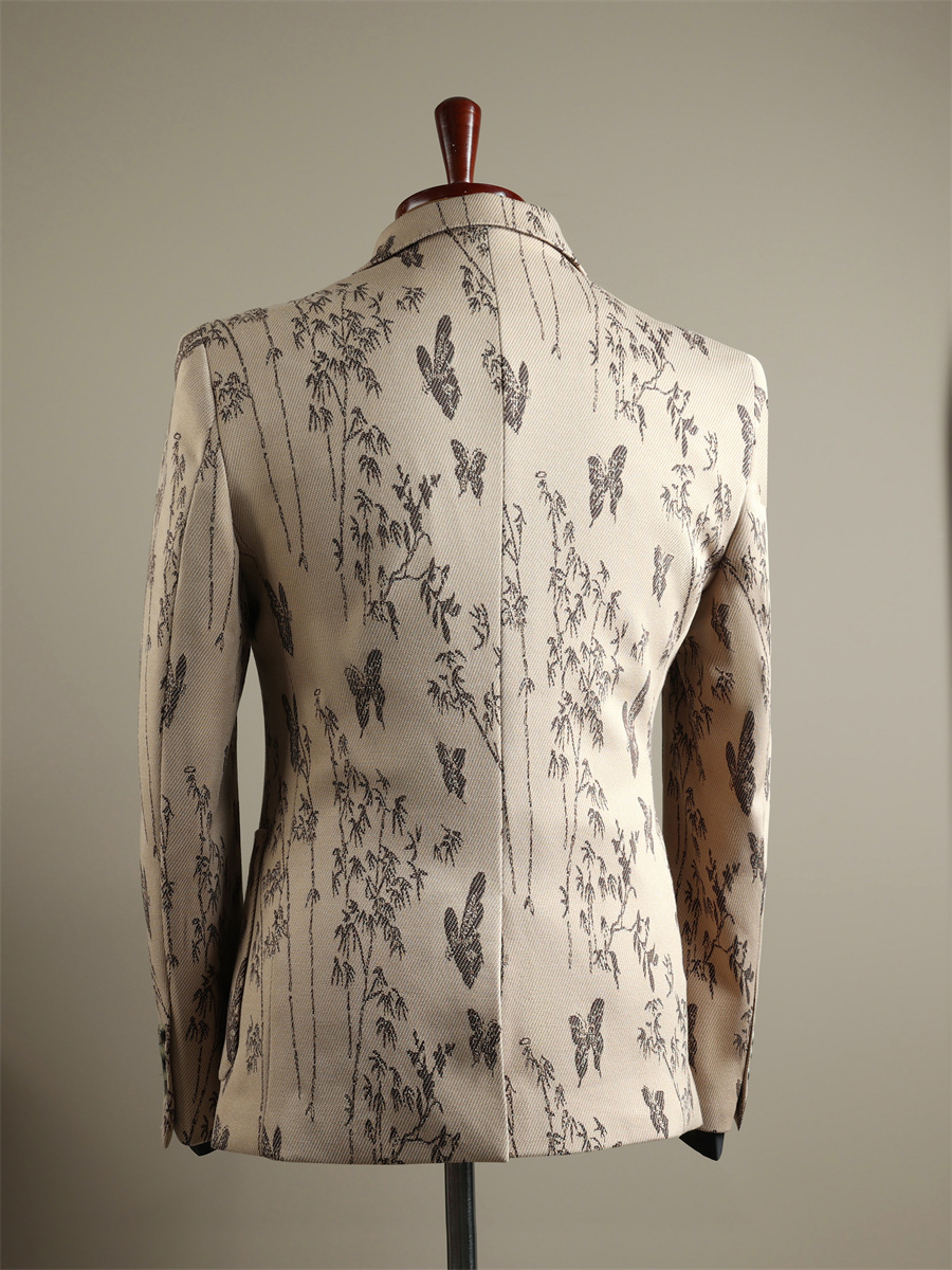 K679 Men's Printed Two-Piece Suit - Large Size jacket