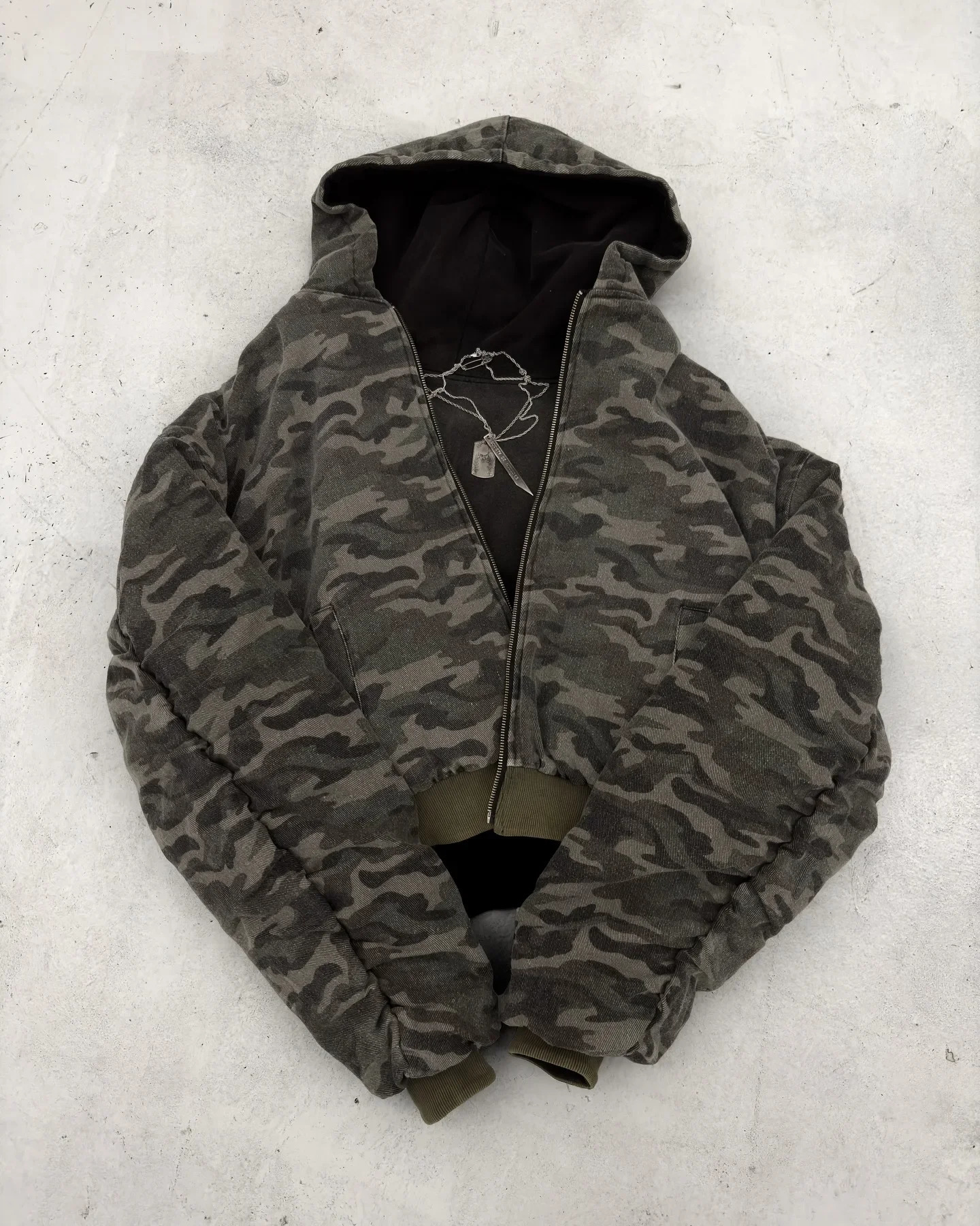 AutumnWinter American Street Camouflage Double sided Plush Hoodie Mens Cotton Coat Y2K Harajuku Hip Hop Casual 241206