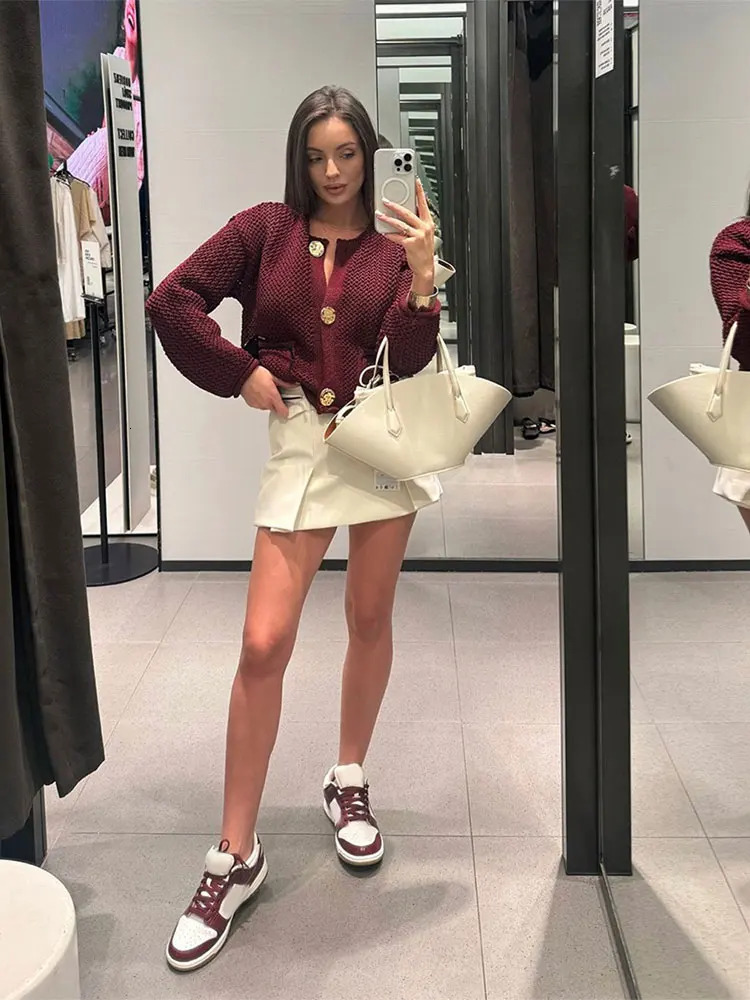 O Neck Single-Breasted Knitted Cardigan For Women Casual Pocket Long Sleeve Sweater Autumn Fashion Lady Streetwear Knitwear