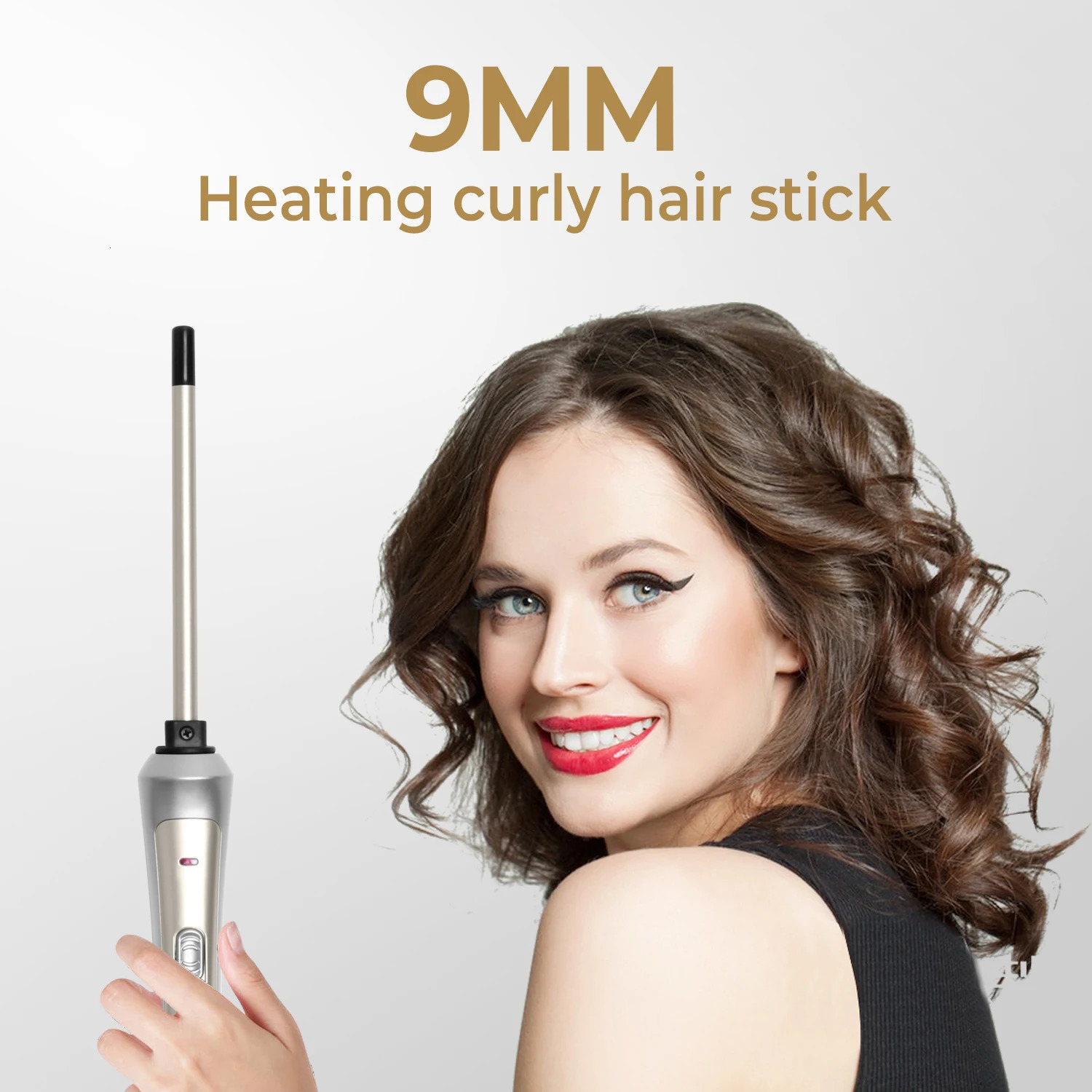 Professional 9mm Electric Mini Curler Ceramic Curler Electric Curler Pear Cone Electric Curler Roller Molding Tool Product 241209