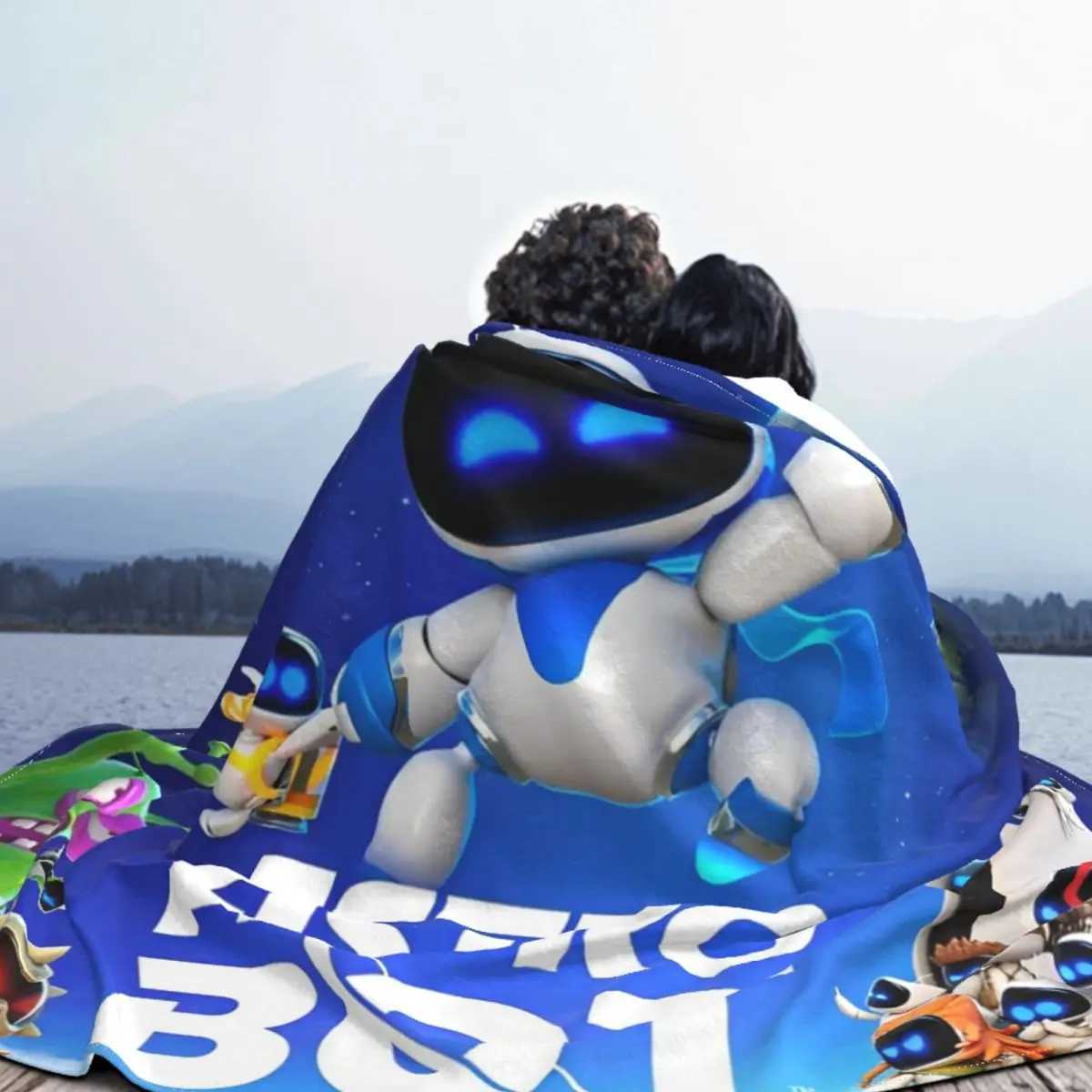 Astro Bot Coral Fleece Plush Throw Blankets Adorable Robots Video Game Blanket for Bed Outdoor Warm Bedding ThrowsXJ241210