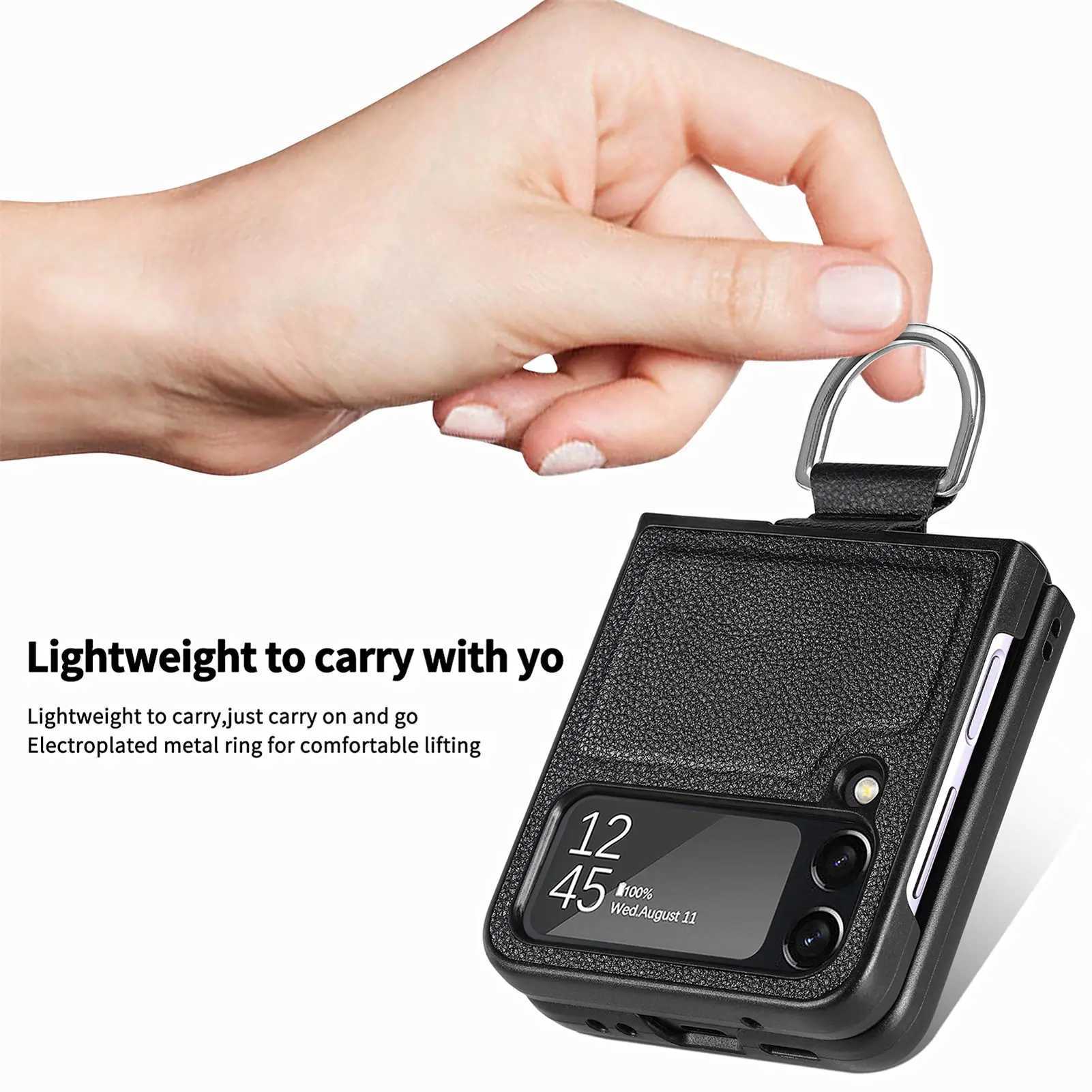 Hot Sale Suitable for Z flip 4 3 6 5 flip 6 flip 5 scratch resistant case suitable for Galaxy Z flip 4 3 5G flip 4 flip 3 leather accessories T241209