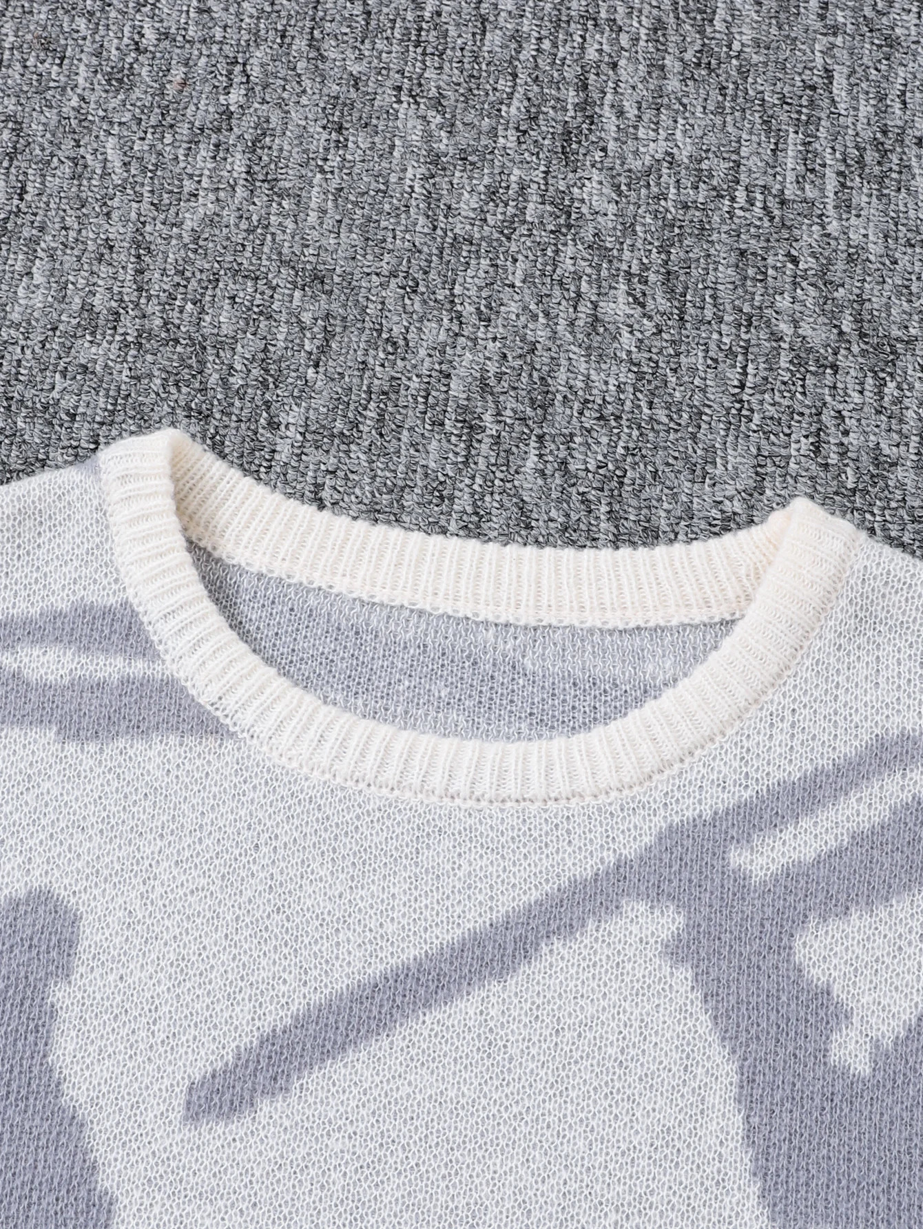 Spring Autumn Graffiti Jacquard Pattern Pullover Sweater Casual Round Neck Contrast Color Knitted Mens 241209