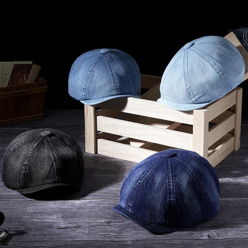 Cowboy Octagonal Hat Womens Cotton Beret Dad Ivy Hat Mens Casual s Hat 241209