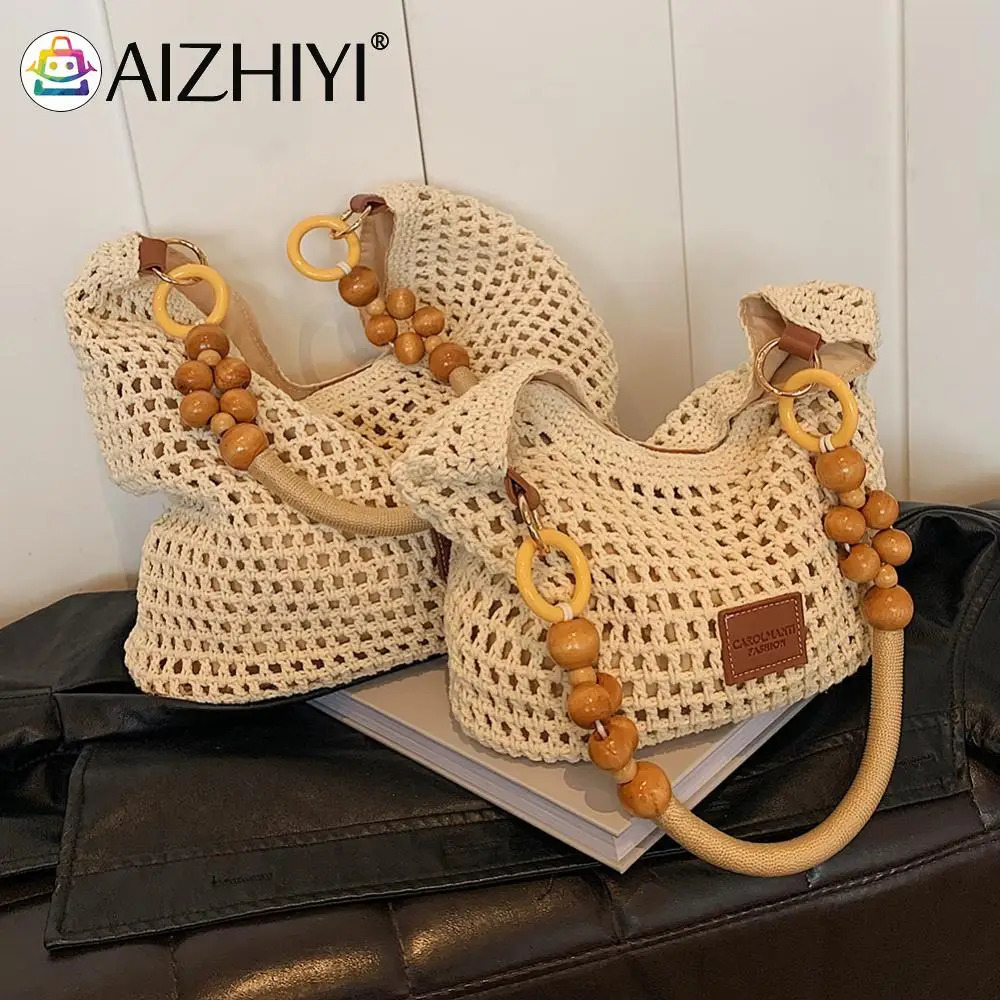 Womens adjustable shoulder strap beach summer bag large capacity womens shoulder bag travel vacation homeless bag 241205