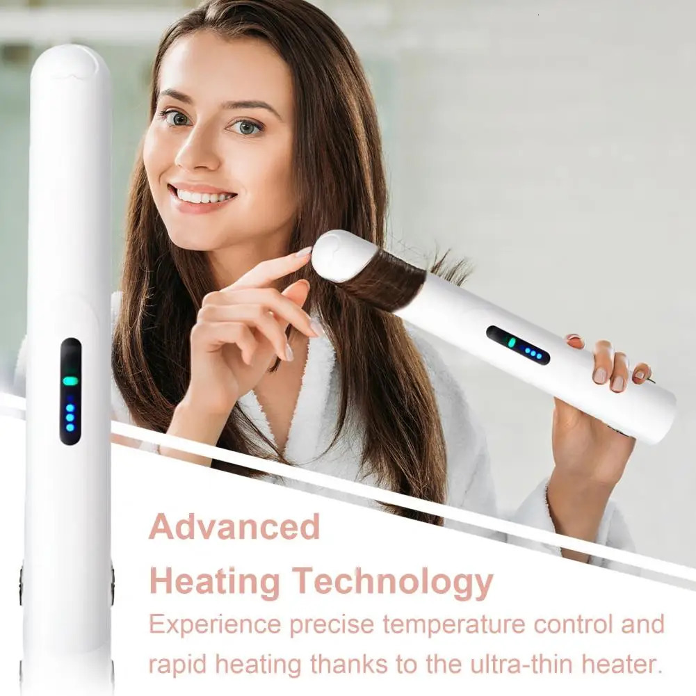 Wireless Hair Curler Large Capacity Battery Hair Curler Fast Heating Wireless Usb Rechargeable Mini Curling Iron for Womens 241209