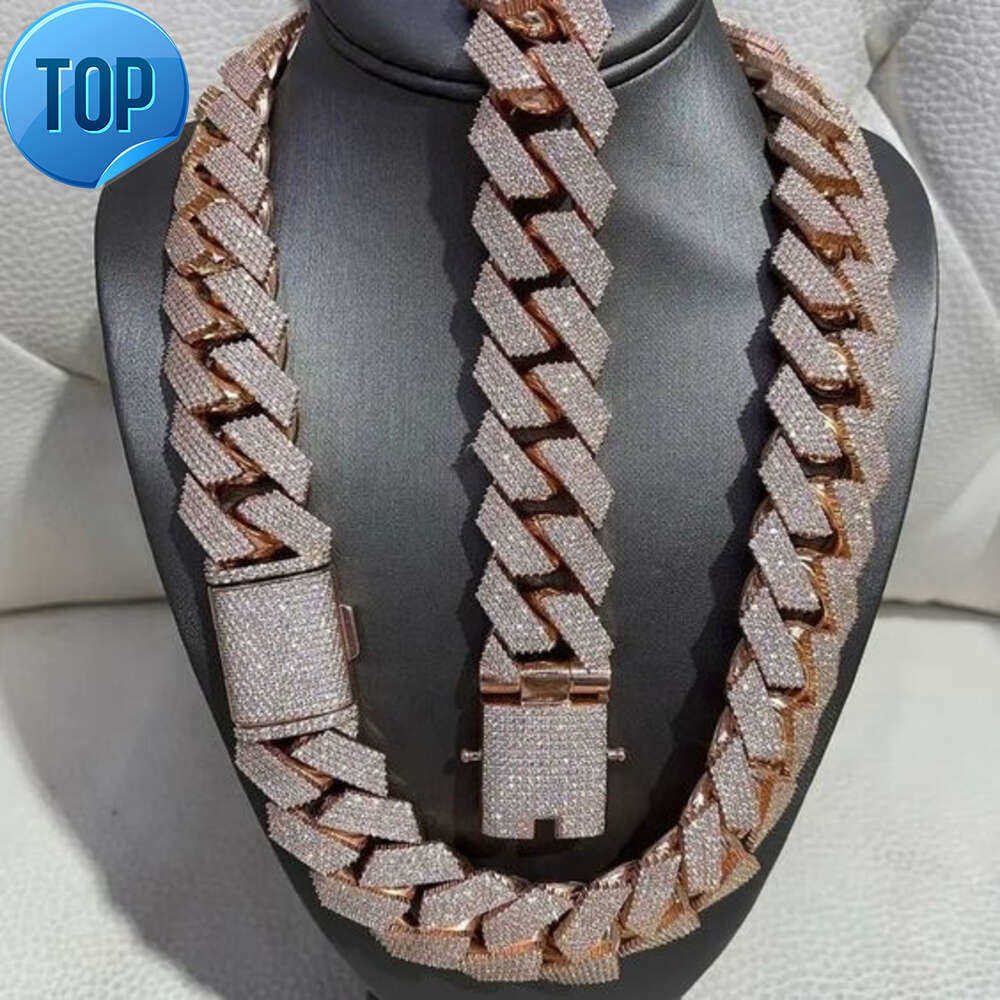 Hip Hop Women Men 14k Gold Sterg Sier Accessories Dia Fine Jewelry Cuban k Chain Moissanite Necklace