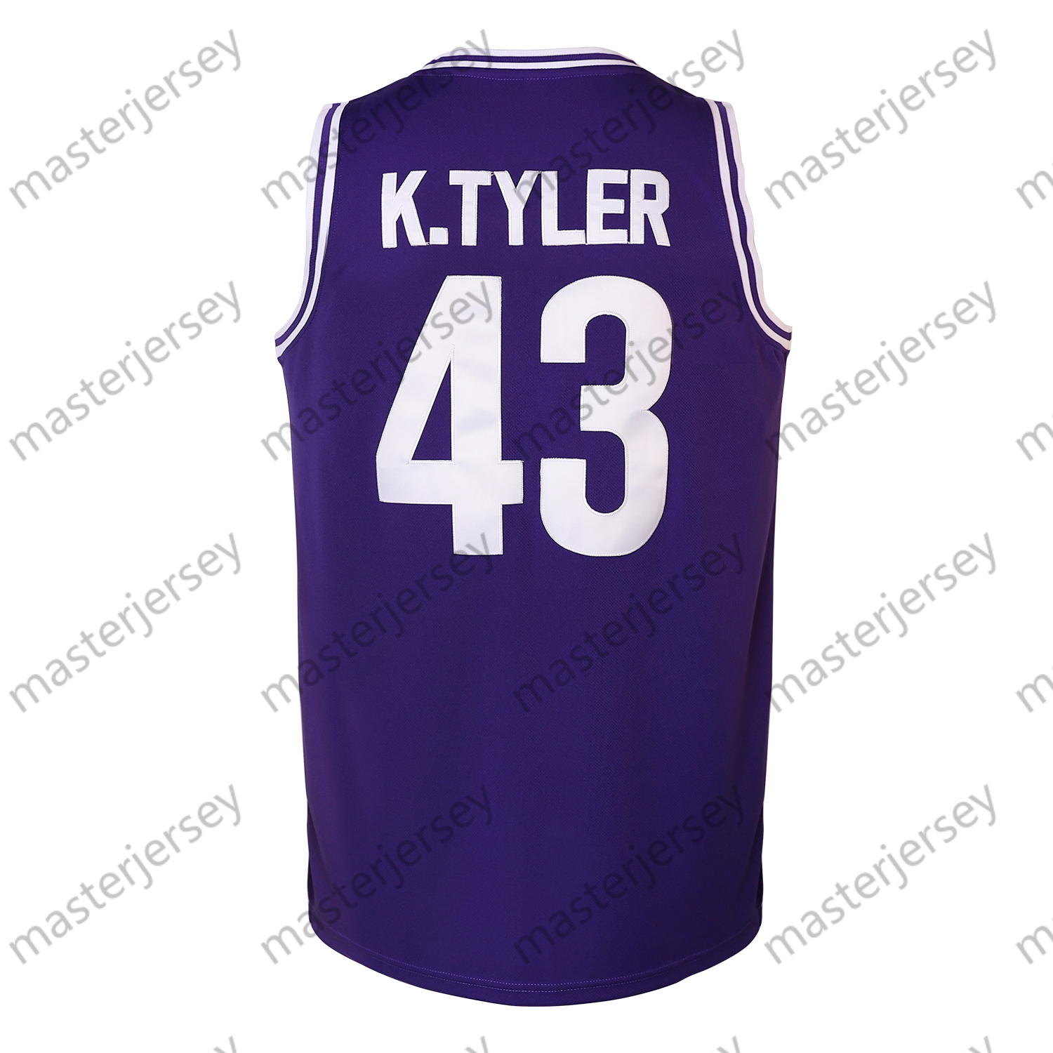 #43 K.TYLER Men's Sports Team Basketball Jersey Polyester Knit Fabric Embroidered Letters & Numbers Crew Neck Sleeveless Training Vest Jerseys