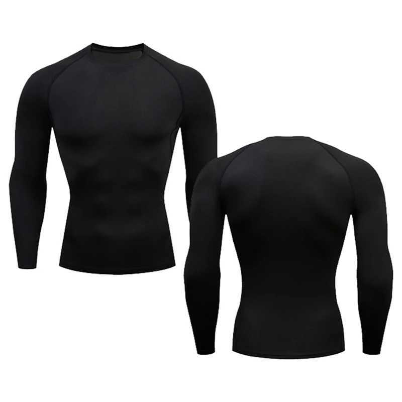 Mens compression shirt long sleeved exercise gym T-shirt running top cool dry sports bottom layer sports bra W241210