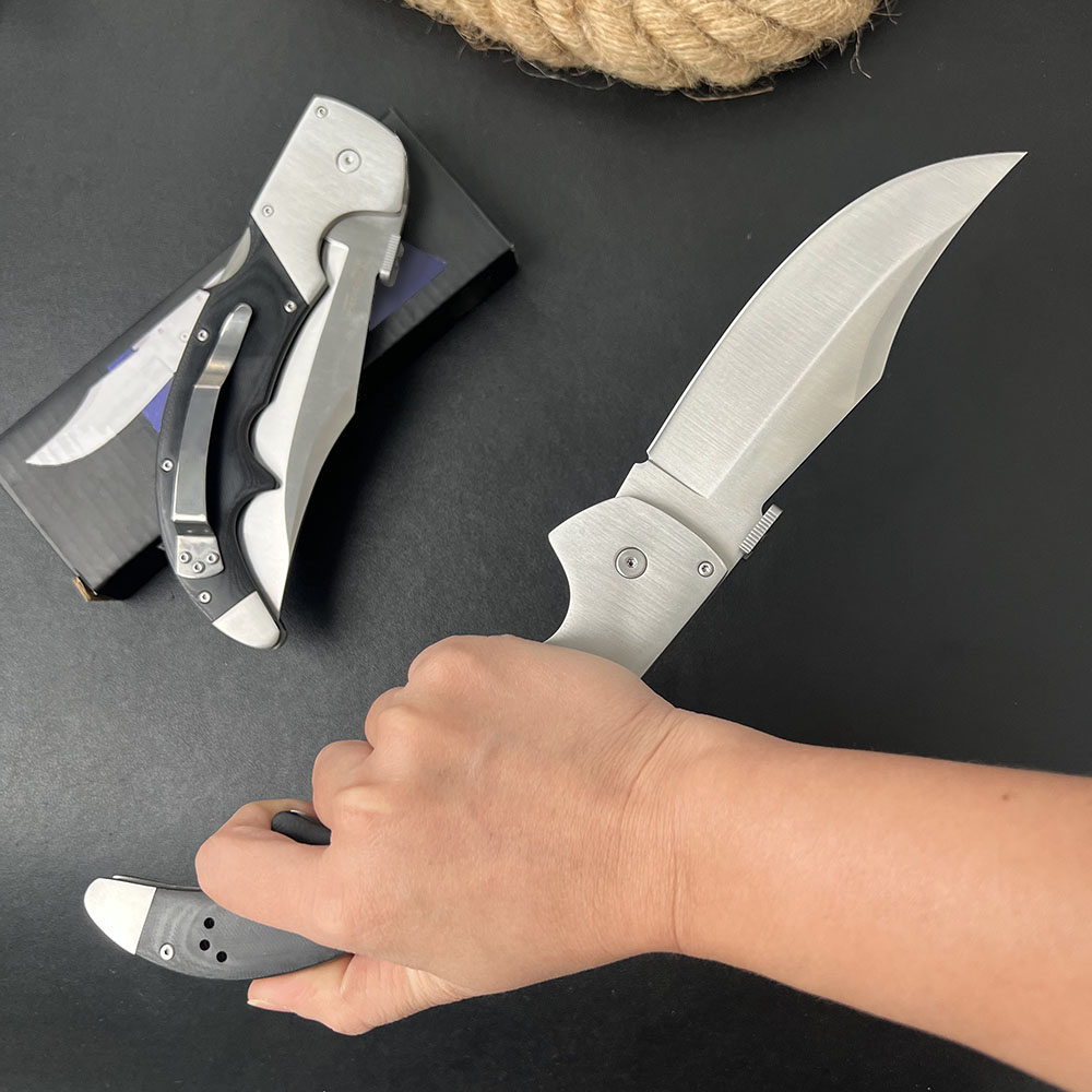 Top Quality XL 62MA Survival Folding Knife S35VN Satin Blade G10 with Stainless Steel Handle Outdoor Camping Hiking Fishing EDC Tactical Pocket Knives