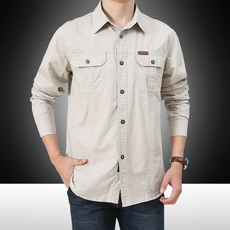 Military style mens shirt uniform 3xl 4xl 5xl 6xl Plus size large cotton UK long sleeved cargo US Army green 241209