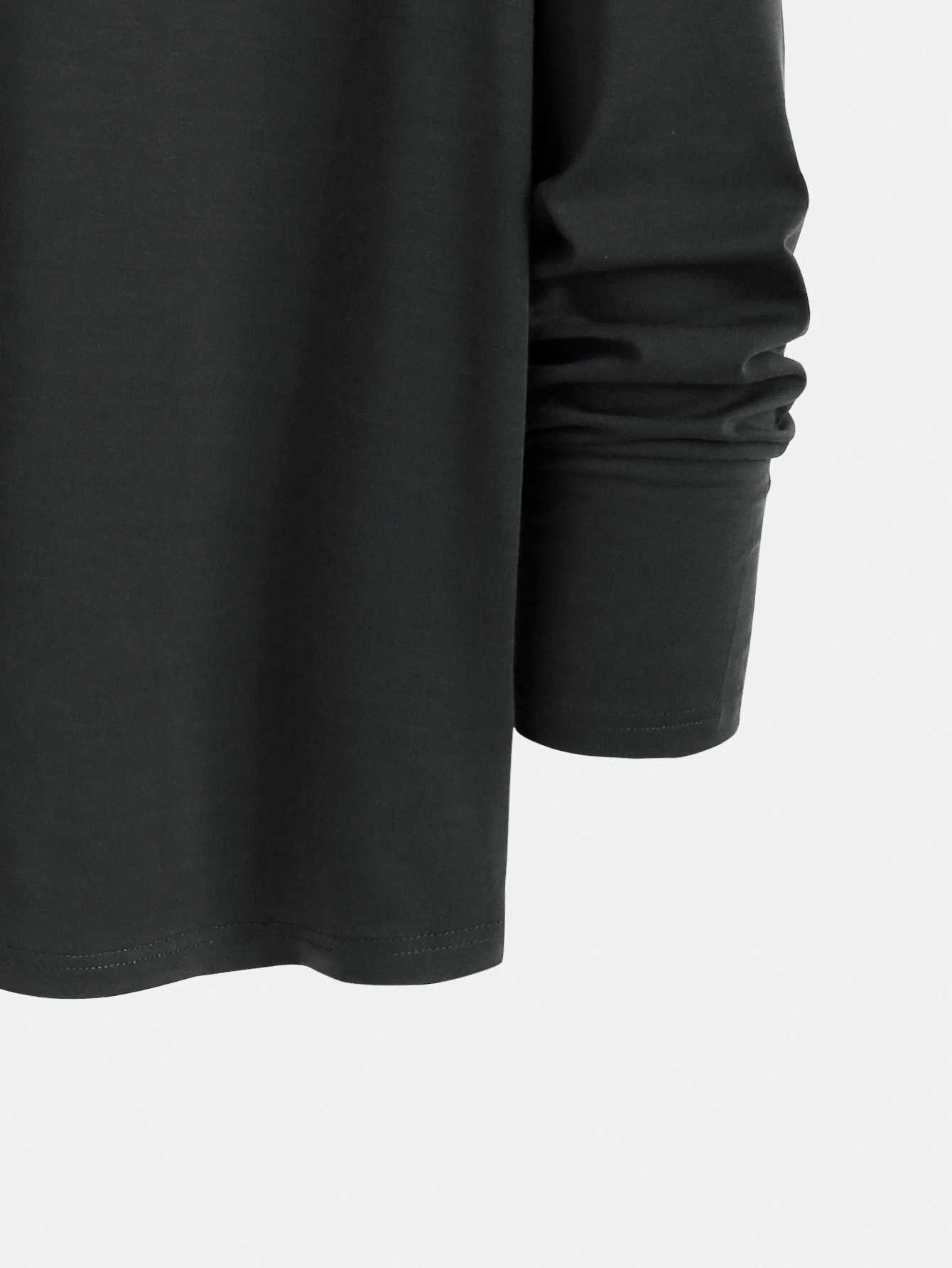 Trendy new long-sleeved t-shirt mens long-sleeved mens printed round neck T-shirt trend versatile casual tops mens T-shirt W250117