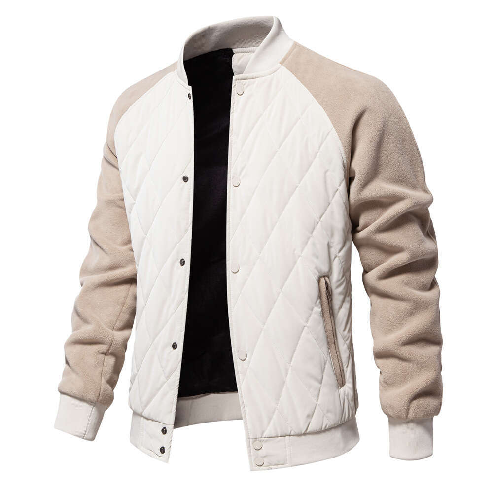 2024 Autumn New Collection with Veet Cotton Thickened European and American Casual Jacket, Off Shoulder Sleeve Men's Top Jacket