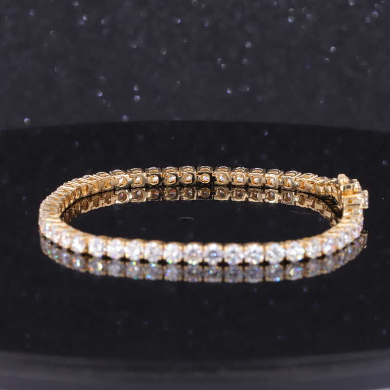 Starsgem Women Jewelry 14K Solid Gold Lab Grown Diamond Link Chain Tennis Bracelet