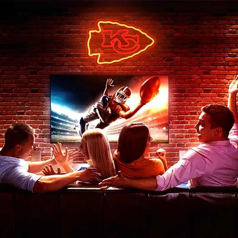 Neon light wall decoration mens cave or garage birthday gift mens football or rugby team bar dormitory party decoration game room X241210